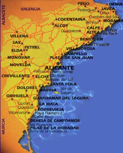 Map Of Playa Flamenca On The Costa Blanca