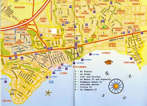 Playa Flamenca street map
